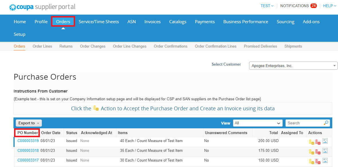 Purchase Orders screenshot 